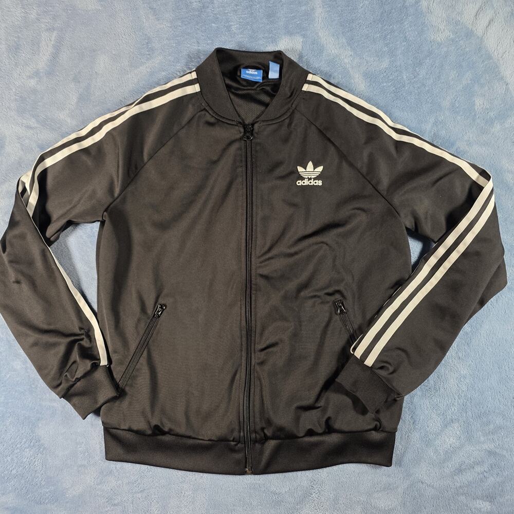 Adidas Originals Women’s M Firebird Track Jacket Black White Big Trefoil